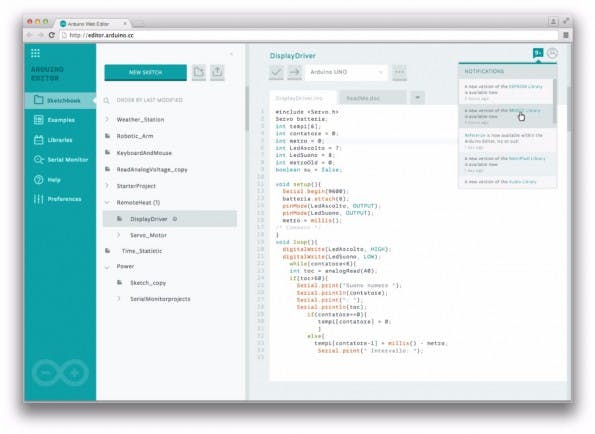 Arduino Create: So aufgeräumt sieht die neue Web-IDE aus. (Quelle: Arduino)