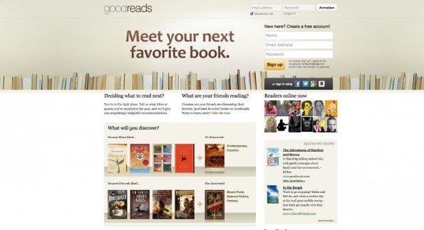 Facebook-Alternativen für Leseratten: Communities wie Goodreads oder LovelyBooks haben sich auf das Thema Bücher spezialisiert. (Screenshot: Goodreads)