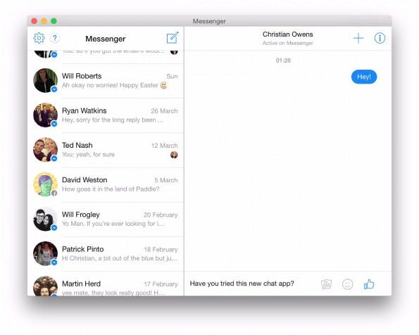 Facebook-Messenger für OS X: Chat for Mac bietet im Grunde keine Alleinstellungsmerkmale. (Screenshot: Chat for Mac)
