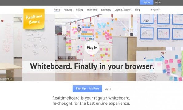 Kostenlose Tools für Startups: Mit Realtime Board steht Gründern ein virtuelles Whiteboard zur Verfügung. (Screenshot: realtimeboard.com)