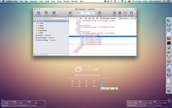Übersicht bringt Widgets direkt auf euren Mac-Desktop. (Screenshot: Übersicht)