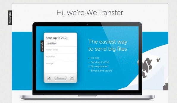 WeTransfer erlaubt das Versenden großer Dateien. (Screenshot: WeTransfer)