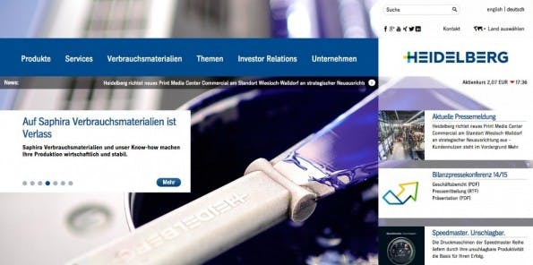 (Screenshot: Heidelberger Druckmaschinen AG)