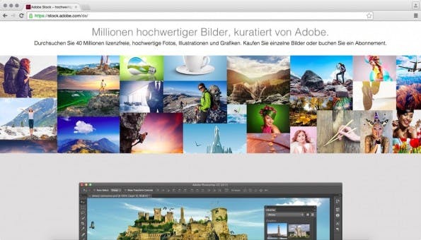 Mit Adobe Stock hat Adobe Fotolia in die Creative Cloud integriert. (Screenshot: stock.adobe.com)
