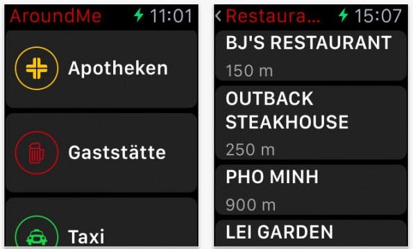 AroundMe: Praktische App, wenn ihr euch in einer Stadt nicht auskennt. (Screenshot: App-Store)