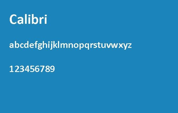 Die 6 besten Schriftarten für eine Bewerbung – Calibri.