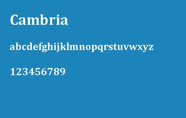 Die 6 besten Schriftarten für eine Bewerbung – Cambria.