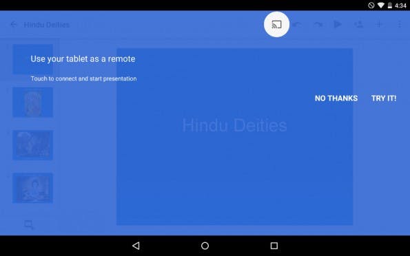 Google Präsentationen: Android-App bringt jetzt Chromecast-Support mit. (Screenshot: Android Police)