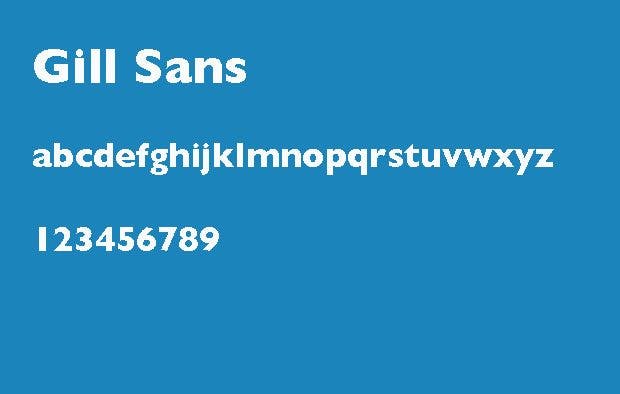 Die 6 besten Schriftarten für eine Bewerbung – Gill Sans.