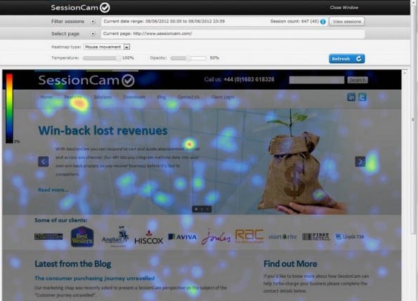 (Screenshot: sessioncam.com)
