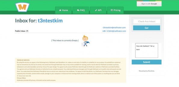 Wegwerf-Mail-Anbieter: Dienste wie Mailinator schützen euch vor Spam. (Screenshot: Mailinator)