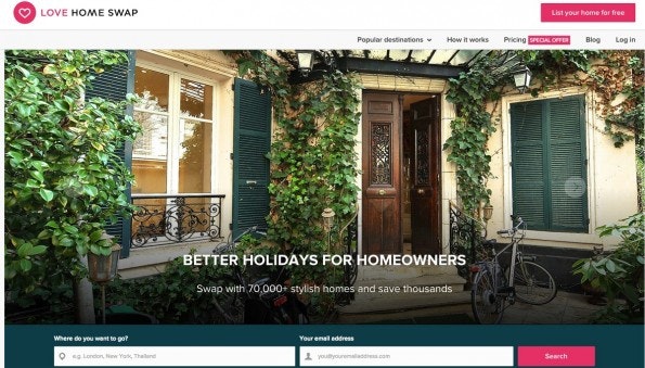 Über LoveHomeSwap könnt ihr eure Wohnung gegen die eines anderen Tauschen. (Screenshot: LoveHomeSwap)
