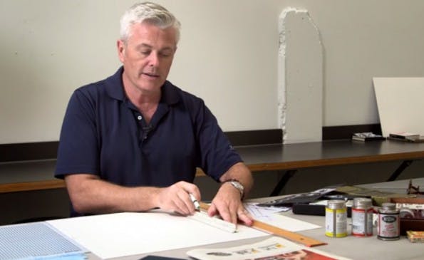 Sean Adams zeigt, wie Grafik-Design aussah, bevor es Photoshop gab. (Screenshot: Lynda-YouTube)