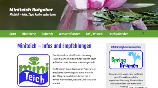 Typische Nische: Der Miniteich Ratgeber