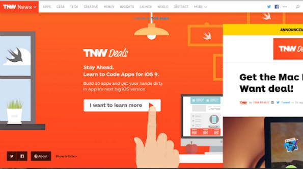 Pop-up auf thenextweb.com (Screenshot: Online Marketing Rockstars)