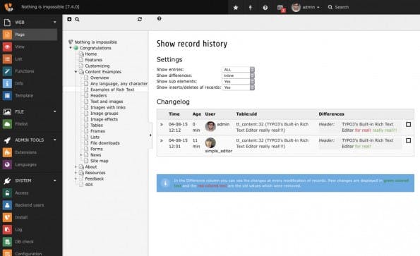 Ab TYPO3 CMS 7.4 können Nutzer einen Avatar festlegen. (Screenshot: TYPO3.org)