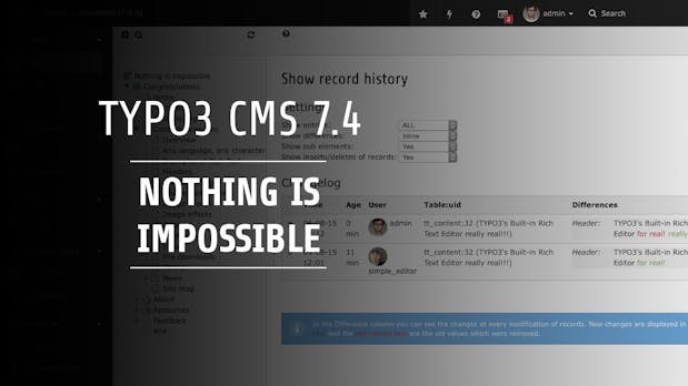 TYPO3 CMS 7.4: Besserer Upload und schöneres Backend