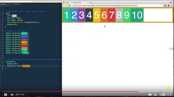 „What the Flexbox” ist durchgängig nachvollziehbar und sinnvoll strukturiert (Screenshot: flexbox.io)
