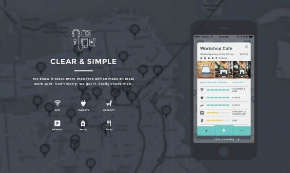 Die App „Work Hard Anywhere“ zeigt geeignete Arbeitsplätze für Freelancer an. (Foto: Work Hard Anywhere)