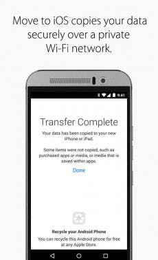 Apple-App migriert Daten von Android-Geräten auf iPhones. (Screenshot: Google)