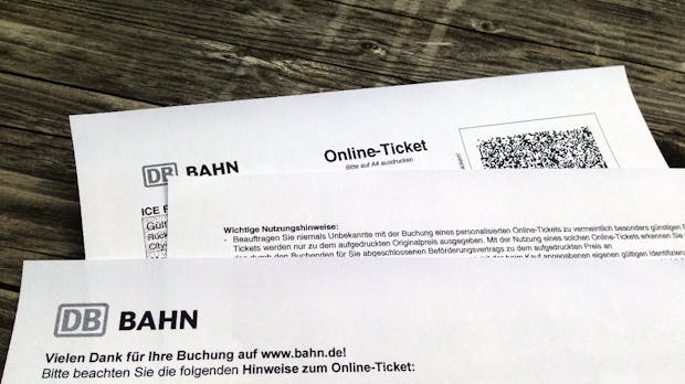 Das Online-Ticket der Deutschen Bahn, oder: Wie man fast 4 Millionen Blatt Papiermüll pro Monat vermeiden könnte