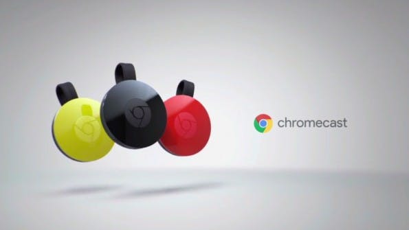 Neuer Chromecast-Dongle kommt in drei verschiedenen Farben. (Screenshot: YouTube)