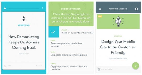 Google Primer 2.0: In kurzen Dosen die Grundlagen des Marketings erlernen. (Screenshot: Play-Store)