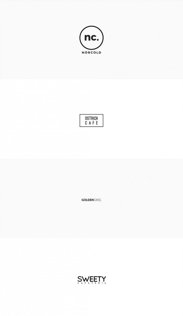 Minimal-Logo-Templates: Vier von 25 kostenlosen Exemplaren. (Grafik: Behance.net)