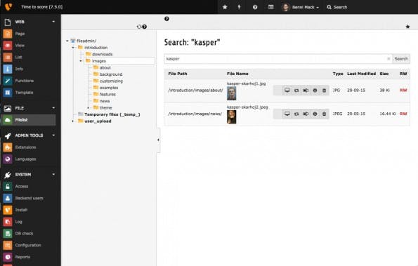 Die neue Suchfunktion für Dateien. (Screenshot: TYPO3.org)
