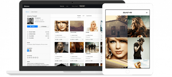 So sieht die Verzahnung von Adobe Portfolio und Behance aus. (Foto: Adobe)