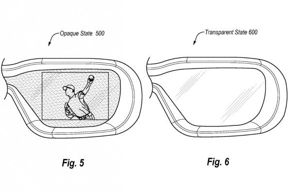Video-Brille von Amazon: Umschalten zwischen Video- und Transparenz-Modus. (Bild: Amazon/USPTO)