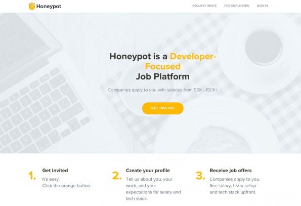 Auf Honeypot bewerben sich Unternehmen bei potenziellen Mitarbeitern. (Screenshot: honeypot.io)