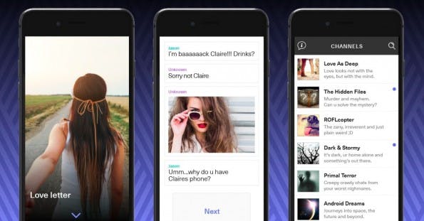 Bei Hooked klicken sich Nutzer durch die Geschichten wie durch einen Chat. (Screenshot: Hooked)