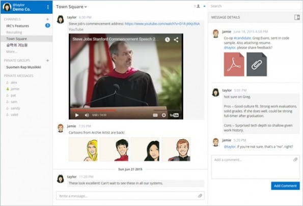 Mattermost ist eine quelloffene Slack-Alternative zum Selbtshosten. (Screenshot: mattermost.org)