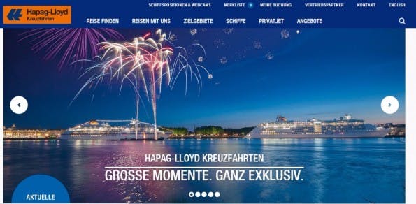 Die Gewinner-Website bei den TYPO3-Awards von Hapag Lloyd. (Screenshot: Die Gewinner-Website bei den TYPO3-Awards von Hapag Lloyd. (Screenshot: Holiday Home)