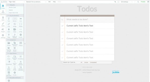 Bubble: Mit dem Web-App-Baukasten könnt ihr eine To-Do-App wie diese ohne eine Zeile Code erstellen. (Screenshot: Bubble)