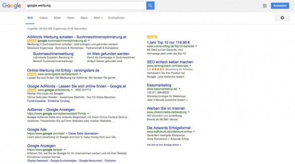 Werbung in der Google-Suche. (Screenshot: Google/t3n.de)