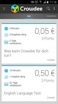 Mit Crowdee etwas Geld nebenbei verdienen. (Screenshot: t3n)