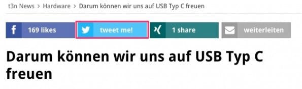 Gähnende Leere: Aus für Twitter-Share-Count-API. (Screenshot: t3n)