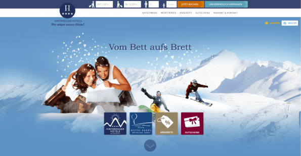 Die Hinterlegter Hotels nutzen NEOS CMS für die Webseite zu ihren Hotels un Angeboten. (Screenshot: t3n)