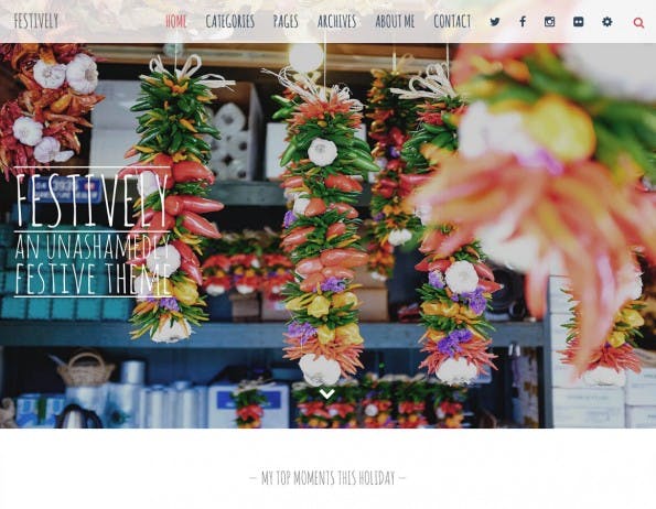 Festively ist ein schicker Premium-Theme für Weihnachtsfans. (Screenshot: Theme Forrest)