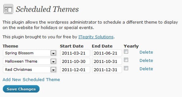Mit dem WordPress-Plugin könnt ihr Themes für die Weihnachtszeit planen. (Screenshot: wordpress.org)