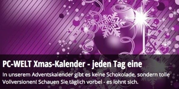 adventskalender 2015 PC Welt Software