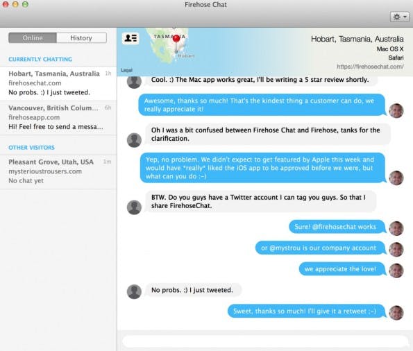 Der native Live-Chat- Firehose-Client (Screenshot: FirehoseChat)
