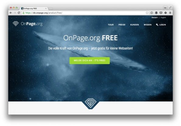 Die kostenlose Analyse von OnPage.org FREE kann sich sehen lassen. (Screenshot: t3n)