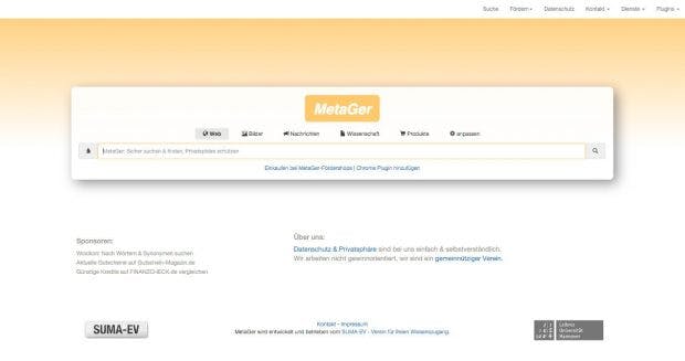 MetGer ist eine Meta-Suchmaschine aus Deutschland. (Screenshot: MetaGer.de)