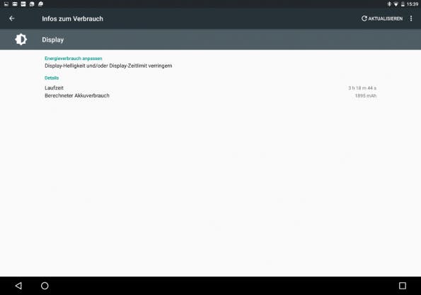 Pixel C Akkulaufzeit. (Screenshot: t3n)