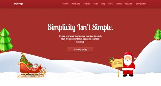 Das Wordpress-Theme DW Page gibt es auch im Weihnachtslook. (Screenshot: designwall)