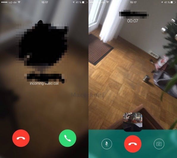 WhatsApp: So soll die Videochat-Funktion aussehen. (Screenshot: Macerkopf)