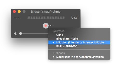 Bildschirmaufnahme mit weiteren Optione (Screenshot: t3n)